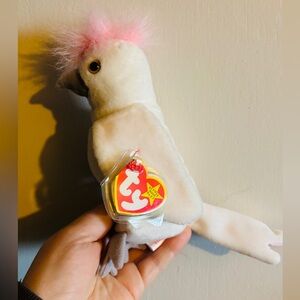Ty beanie baby White Cockatoo Plush with Pink Crest